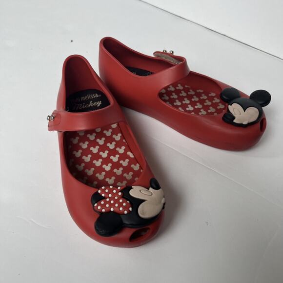Mini Melissa Mickey + Minnie Ballet Flats Size 10 - Picture 5 of 11
